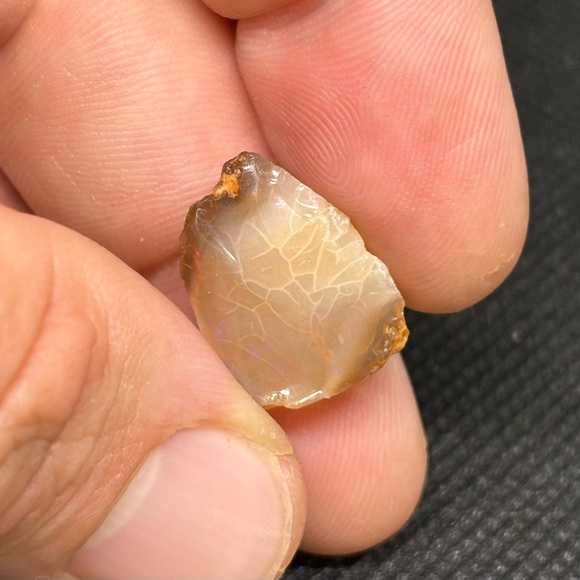 Larva Mexican Fire Opal Specimen Collectible With A Serene Under Scope Pattern - Picture 4 of 16